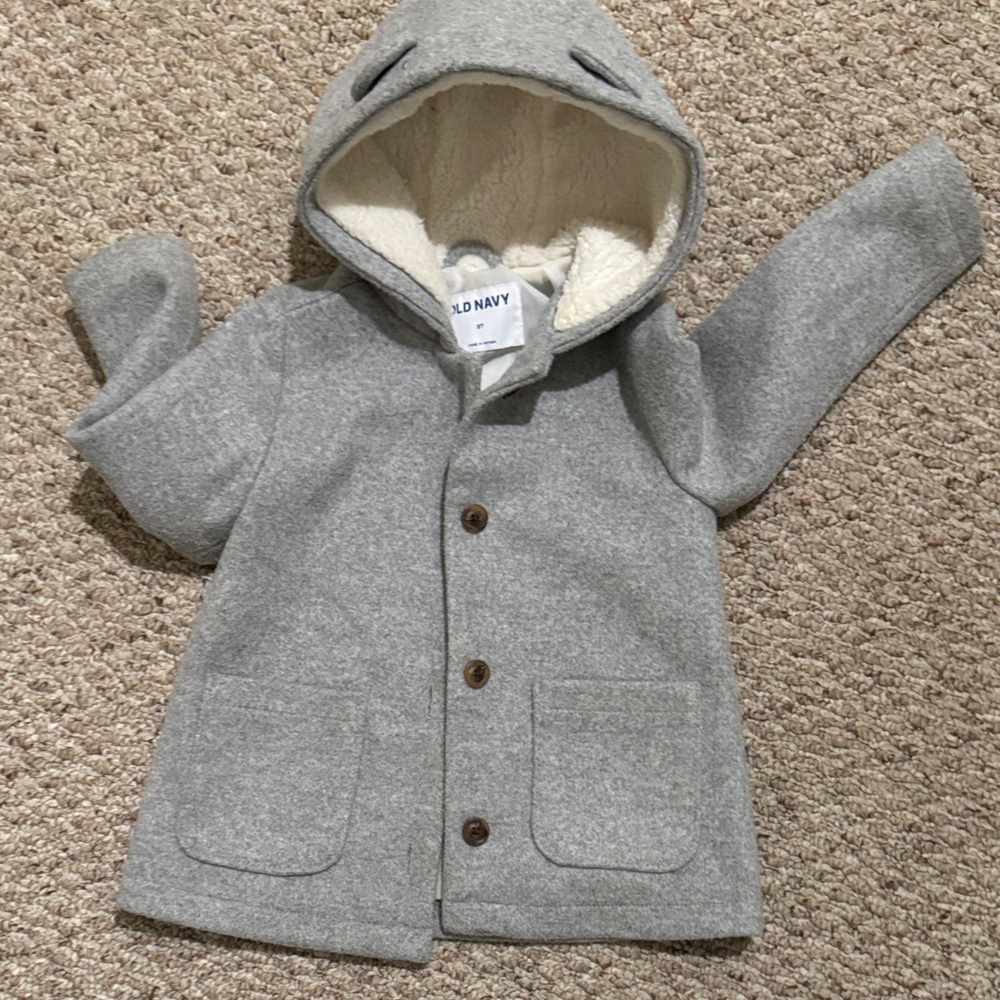 Old Navy Light Gray Baby Hooded Jacket
